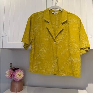 Madewell Yellow Floral Button-Up Top